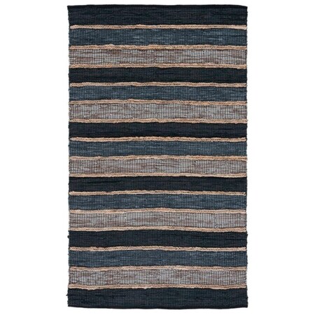 Safavieh 6 x 6 ft. Vintage Leather Global Hand Woven Square Rug Black & Natural VTL206Z-6SQ
